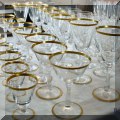 G11. Gold rimmed stemware. 